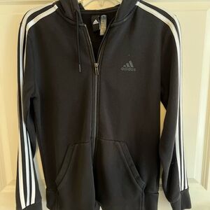 Adidas Women’s Small Black and White Zip-Up Hoodie